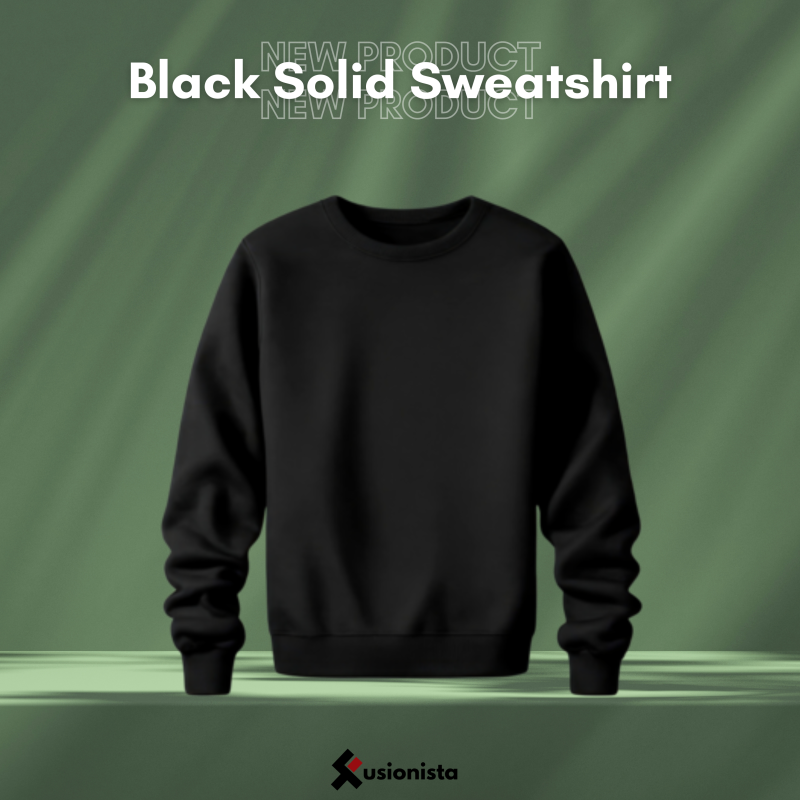 Black solid Sweatshirt