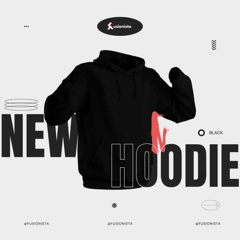 Solid Black Color Hoodie